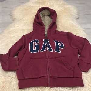 GAP Kids Burgundy Hoodie with Fleece-Lining